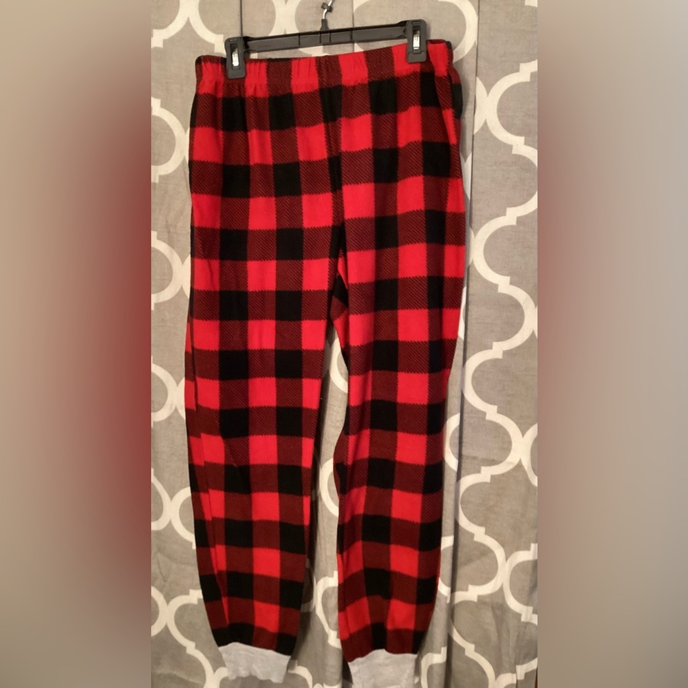 Flannel red n black checker pajamas pants